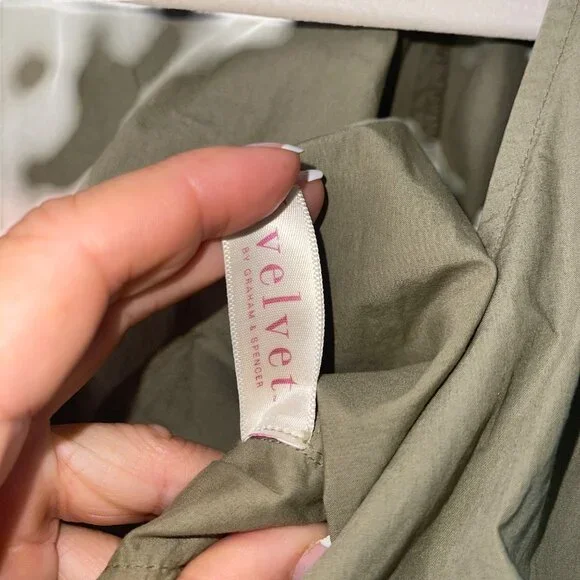 Velvet By Graham Spencer Womens Jumpsuit Size Medium Green Drucie Pure Cotton - Picture 5 of 11